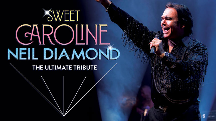 This is an image to publicise Neil Diamond tribute act Sweet Caroline which is at Lanark Memorial Hall next wee