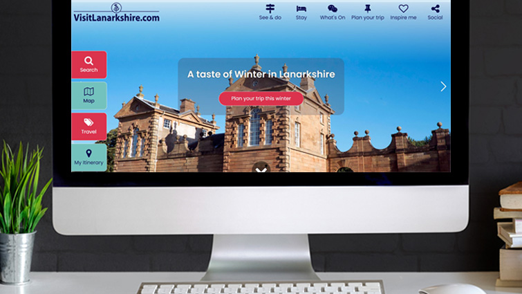new VisitLanarkshire homepage viewed on computer screen