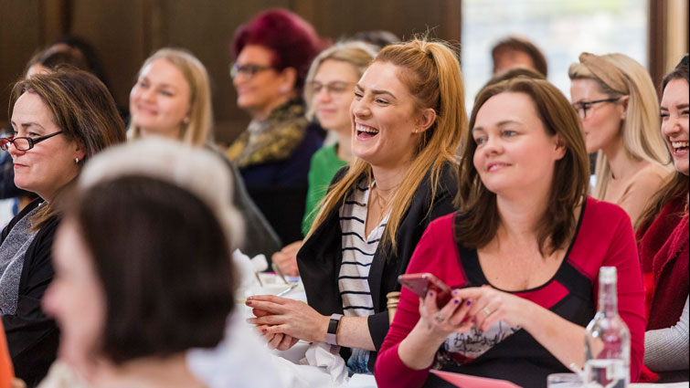 This image shows a group of women at a previous Lanarkshire Women in Business event 