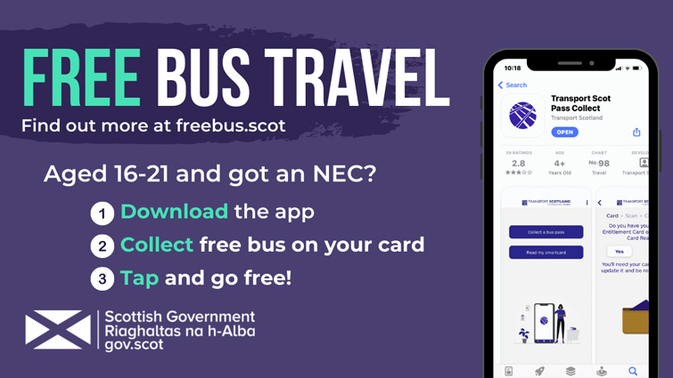 Free bus travel app for young people
