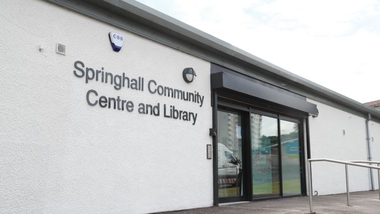 This image is an exterior of Springhall Community Centre