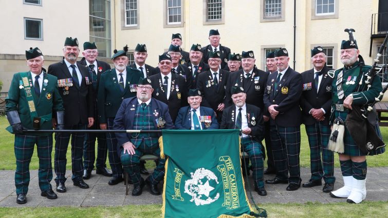 100-year-old Don Turrell with member of the Cameronians Friends and Family Organisation. 