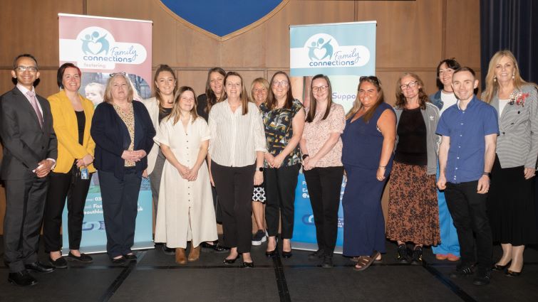 The South Lanarkshire Family Connections team with Soumen Sengupta and Lady Haughey.