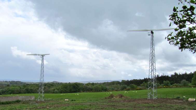 two small wind turbines