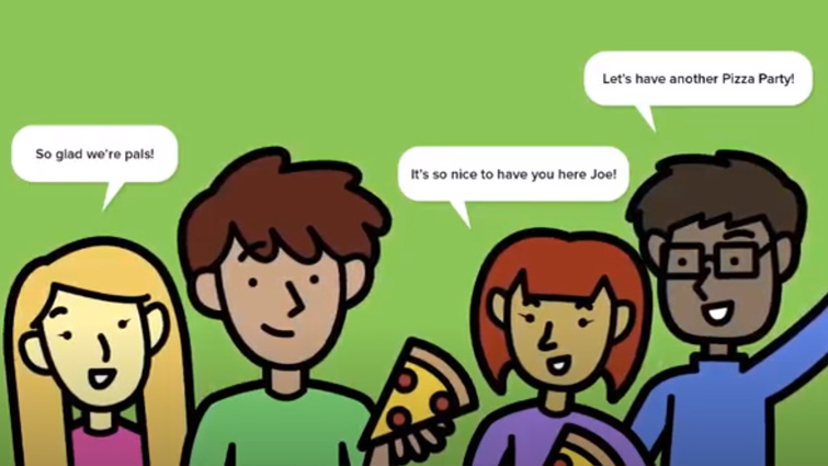 Screenshot from Inclusion as Prevention’s Go To animation on dealing with loss