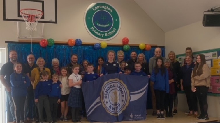 Lamington Primary School community in hall