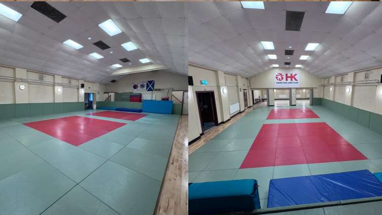 main hall inside the Martial Arts Community Hub - formerly Ferniegair Hall