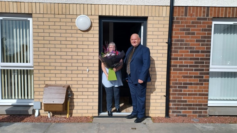 Marjory McMurray and Councillor Davie McLachlan, the chair of the council’s Housing and Technical Resources Committee