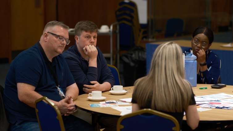 social work recruits discussing their new roles