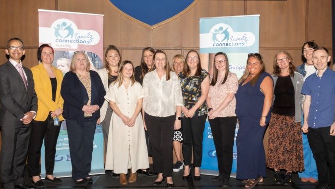 Soumen Sengupta (left) with members of the Family Support Team.